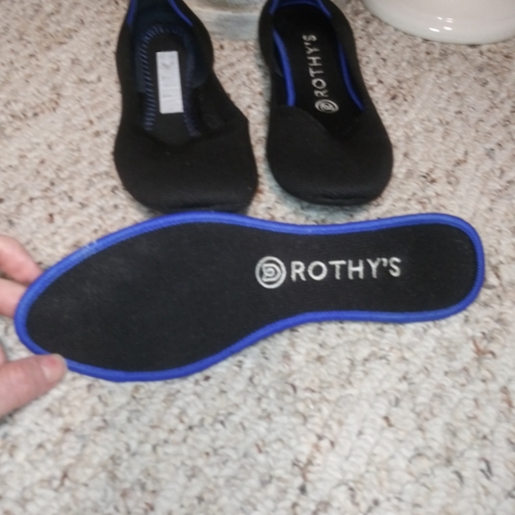 Rothy's "The Flat" Black & Royal Blue Rounded Toe Ballerina Flats - Picture 5 of 10